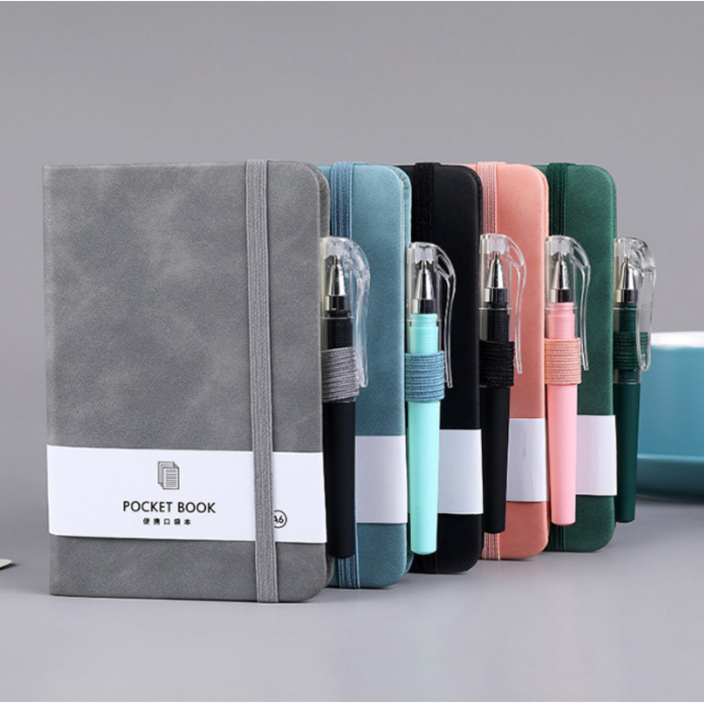 다이어리펜 세트 자파믹스 휴대용 미니 만년 다이어리 자파믹스 업무용 노트 일기장, 블랙