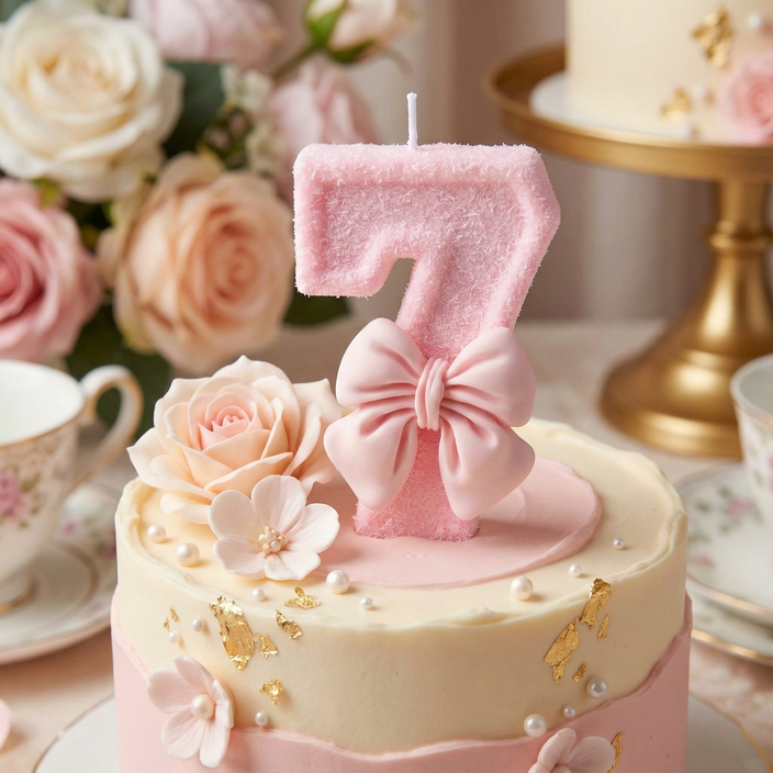 솜사탕 왕리본 럭셔리 숫자초, 웨딩 백일 돌잔치 결혼기념일 환갑 특별한 생일 100일 넘버