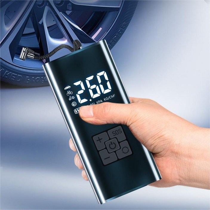 타이어 공기압 주입기 휴대용 무선 올인원 세트 6000mAh 타이어 압력 모니터링led손전등보조배터리자동차 농구공 자전거 오토바이 다용도에어펌프, 블랙, 1세트 타이어 공기압 주입기 휴대용 무선 올인원 세트 6000mAh 타이어 압력 모니터링led손전등보조배터리자동차 농구공 자전거 오토바이 다용도에어펌프, 블랙, 1세트