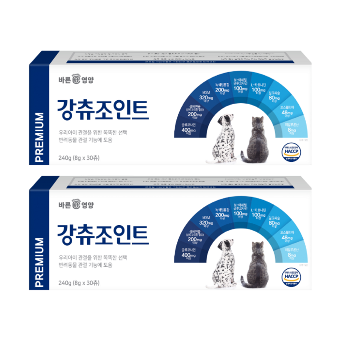 바른뉴트리펫 강츄조인트 강아지 고양이 관절 슬개골 영양제 콘드로이친, 강츄조인트, 2개, 뼈관절 강화