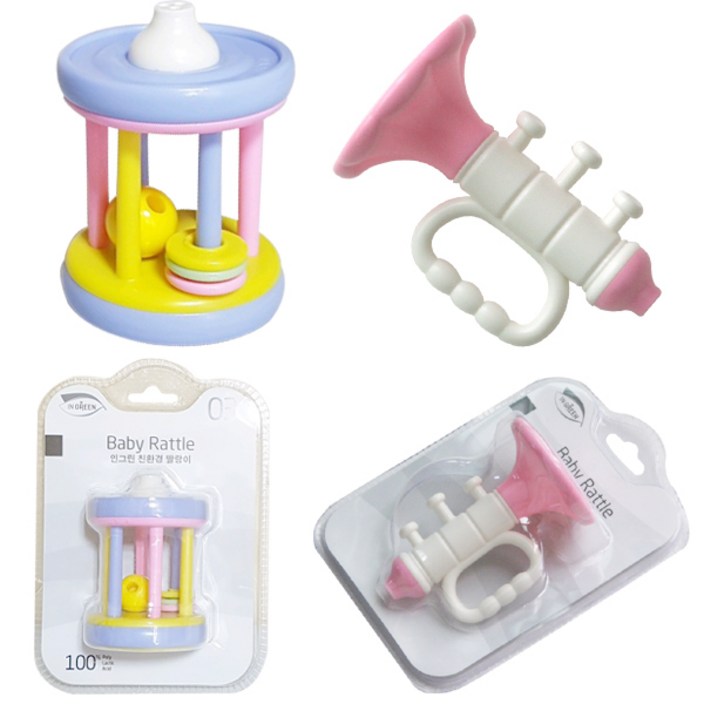 인그린 국민 딸랑이2종장구딸랑이나팔딸랑이  삑삑이  출산선물  백일선물, 1개