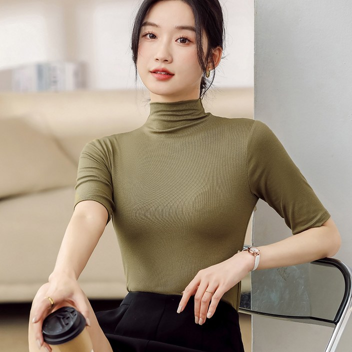 솔리드 모달  폴라 반팔목티 반목티  SH279