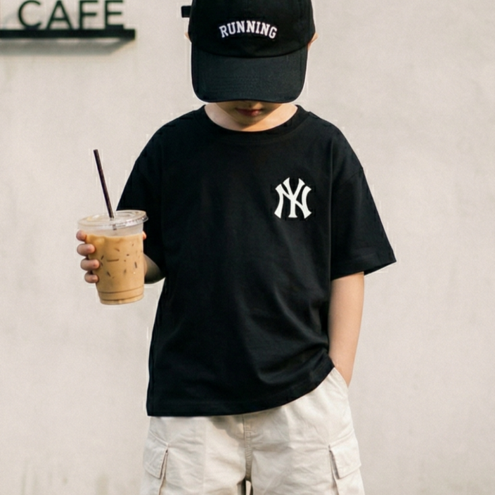 MLB 키즈 아동용 베이직 스트릿 빅로고 반팔 티셔츠