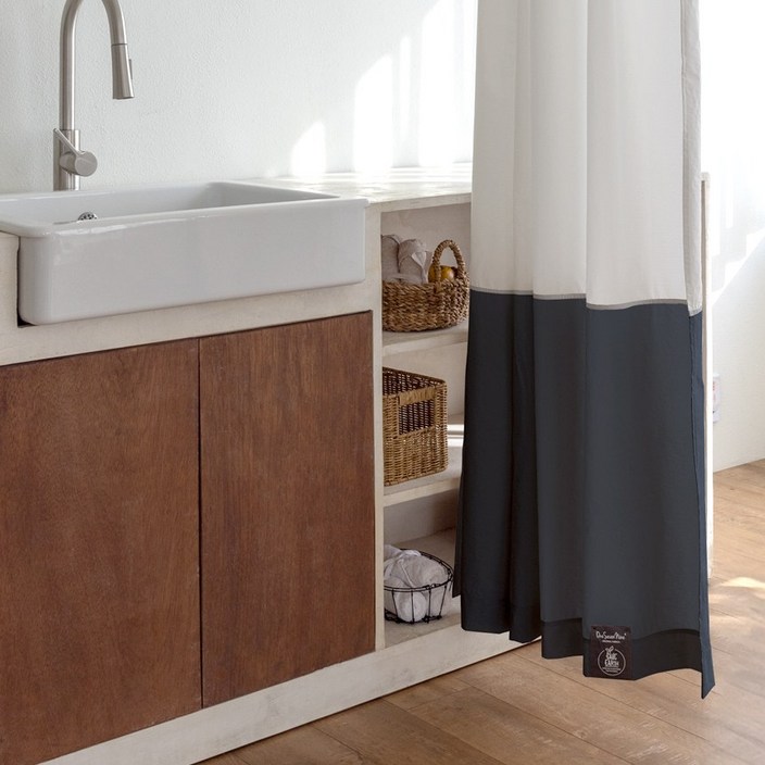 원세븐나인 리사이클 샤워커튼, 애쉬네이비, 1개