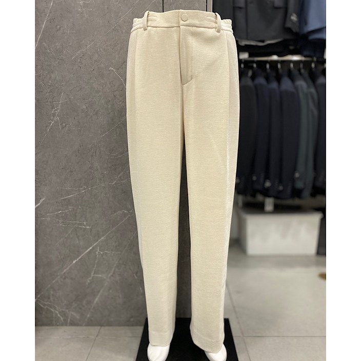 리버클래시 25F/W 아이보리 코듀로이 사이드밴딩 세미와이드핏 팬츠(LLW23622)_DG