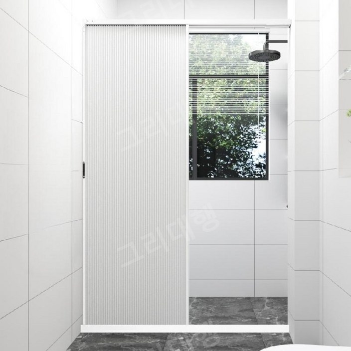 욕실 가림막 샤워 커튼 파티션 공간 분리 가벽 방수