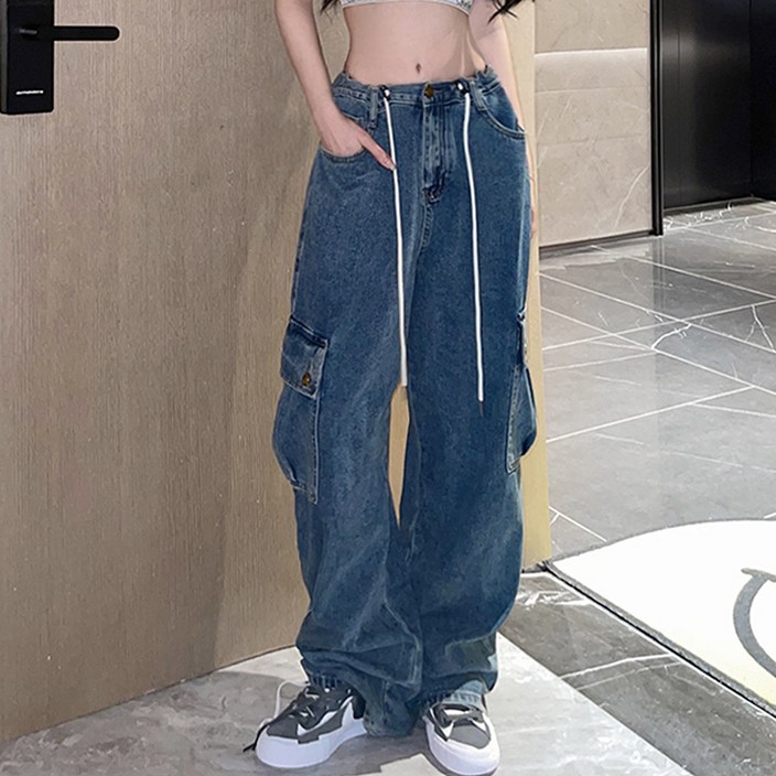 대박난박양 데님 카고 와이드 청바지