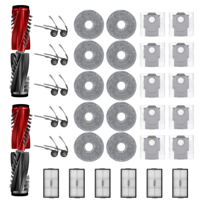 호환 호환돼지 로보락 S9 MaxV Slim 소모품 물걸레 더스트백 필터 브러쉬 1년 패키지, 1개