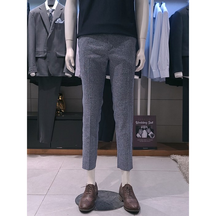 트루젠 (봄여름 특가)  린넨혼방 블루 캐주얼 셋업 바지 226615043093