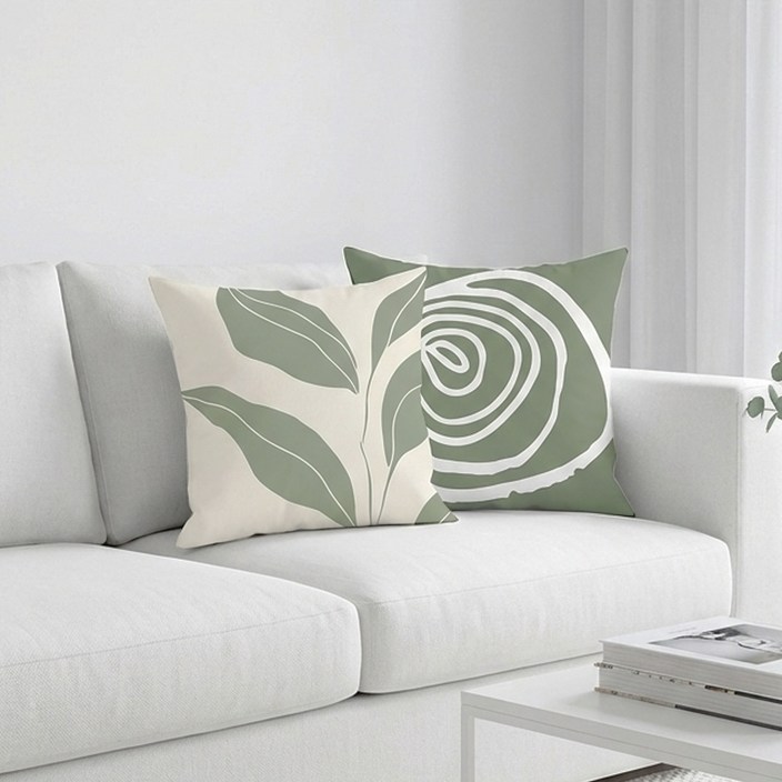 스칸디 쿠션커버 2개 거실 소파 인테리어 사각쿠션 등받이용 홈카페 분위기 소품