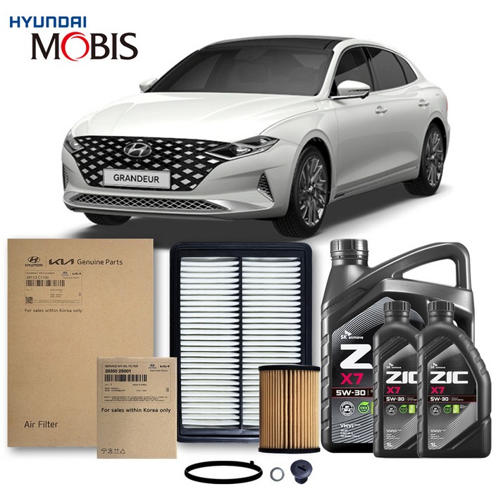 더뉴 그랜저 IG (19-22년식) 2.5 가솔린 순정필터+지크오일 5W30 3종, 1개