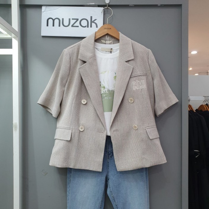 무자크 더블단추반팔카라자켓 MO4WJK07