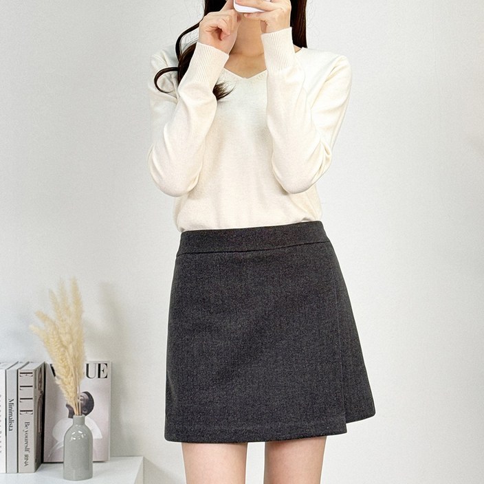 여성 기모 메르시 헤링본 패턴 3가지 디자인 5부팬츠/치마바지/롱스커트 빅사이즈 55~100