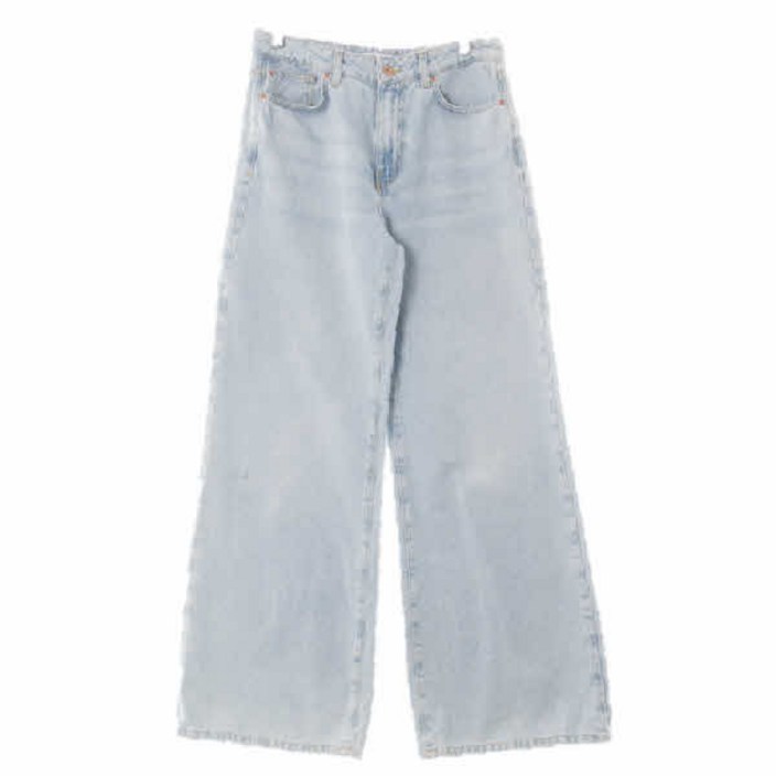 1136 자라 연청 데님 하이라이즈와이드플레어진 [28]
