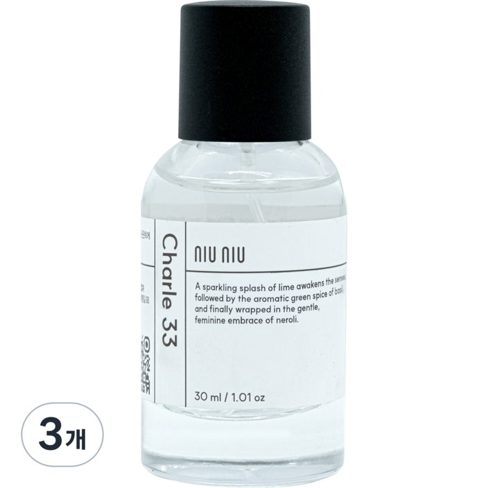 [뉴뉴] 샤를33 라임바질네놀리 향수, 3개, 30ml