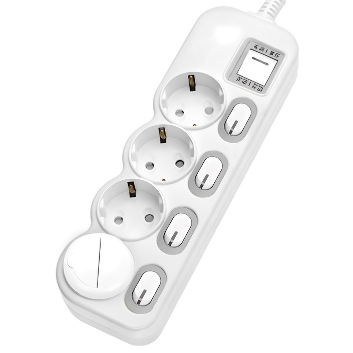 에코파워탭 LED 개별 과부하차단 멀티탭 4구 CSG40415  안전커버