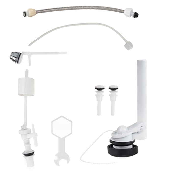 두진 바스 측면 버튼형 무소음 양변기 부속품  조립 공구 세트, 혼합색상