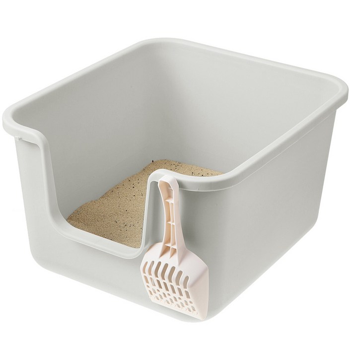 탐사 베이직 대용량 고양이 화장실  모래삽 세트, 그레이, 1개