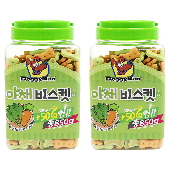 도기맨 강아지 비스켓 SS, 야채맛, 850g, 2개