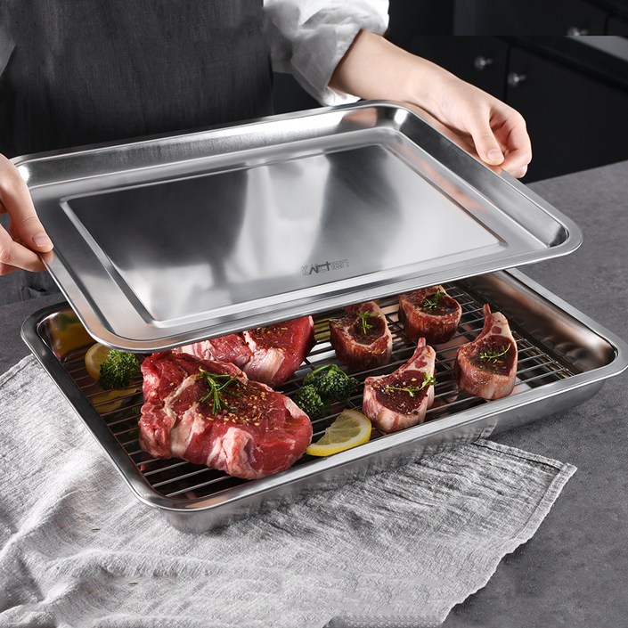 키친아트 연마제 없는 스텐 사각트레이