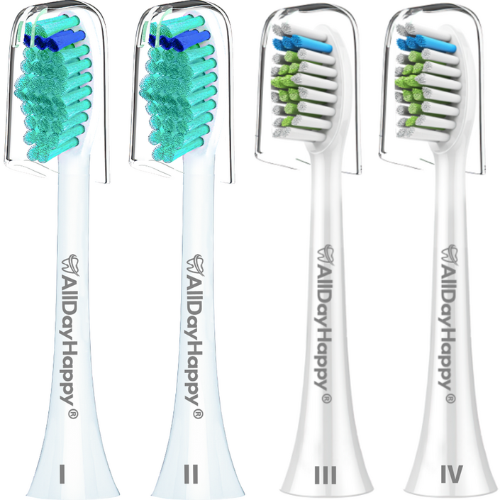 올데이해피 필립스 호환용 전동 칫솔모 HX6014 2p  HX6064 2p  안전뚜껑 세트
