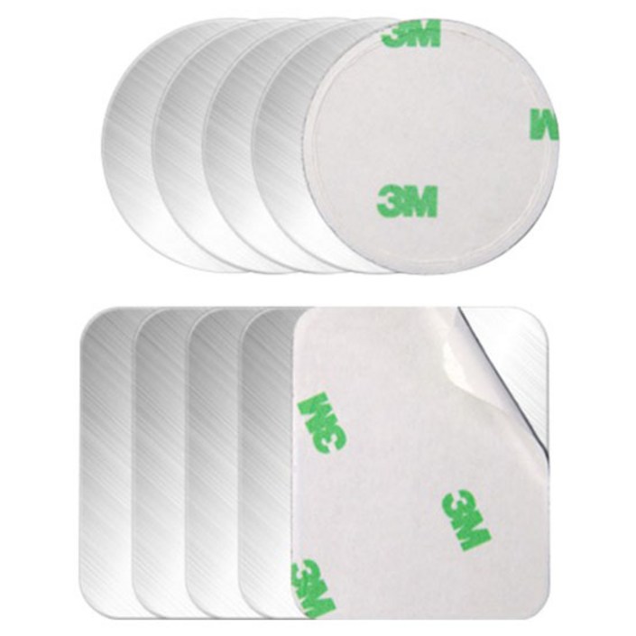 플라이토 차량용 핸드폰 자석 거치대 철판 원형 40mm x 5p  사각 40 x 50 mm x 5p 세트, 1세트