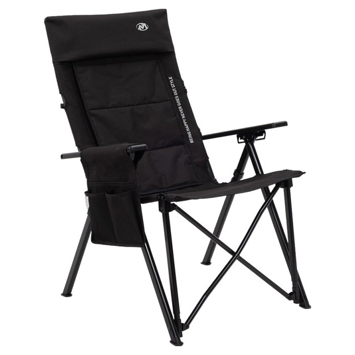 Libero 다우닝 리클라이닝 체어 각도조절 캠핑의자, 블랙, 1개