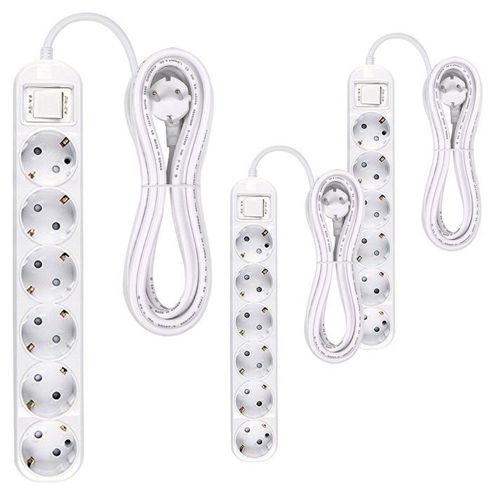 오성정밀 일반 접지 멀티탭 6구, 4.5m, 단일 색상, 3개