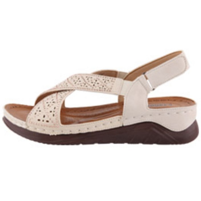 단골언니 여성용 레미떼 레이저 펀칭 보석장식 X스트랩 샌들