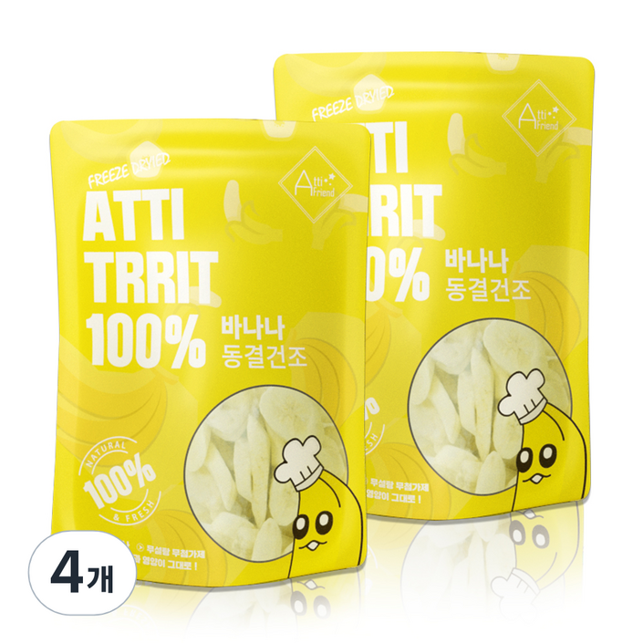 아띠지기 강아지 동결건조간식 40g, 바나나, 4개