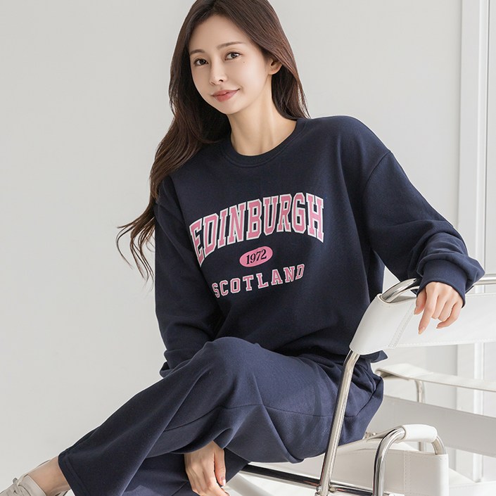 부루앤쥬디 G 레터링 맨투맨 + 와이드 팬츠 세트 ORCST501D