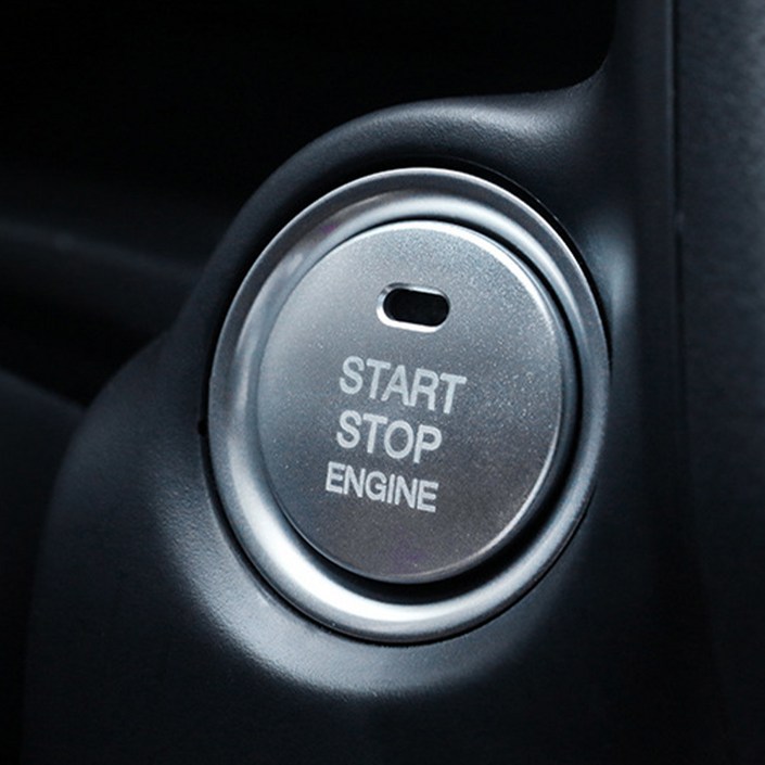 리버폭스 차량용 부착식 몰딩 스타트 버튼 커버, 실버, 1개