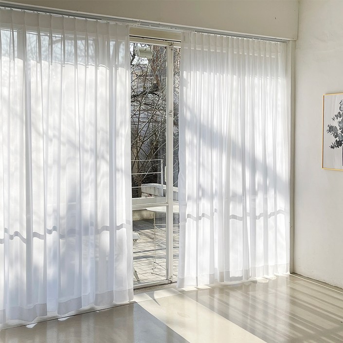 창안애 차르르 쉬폰 나비주름 속지 커튼