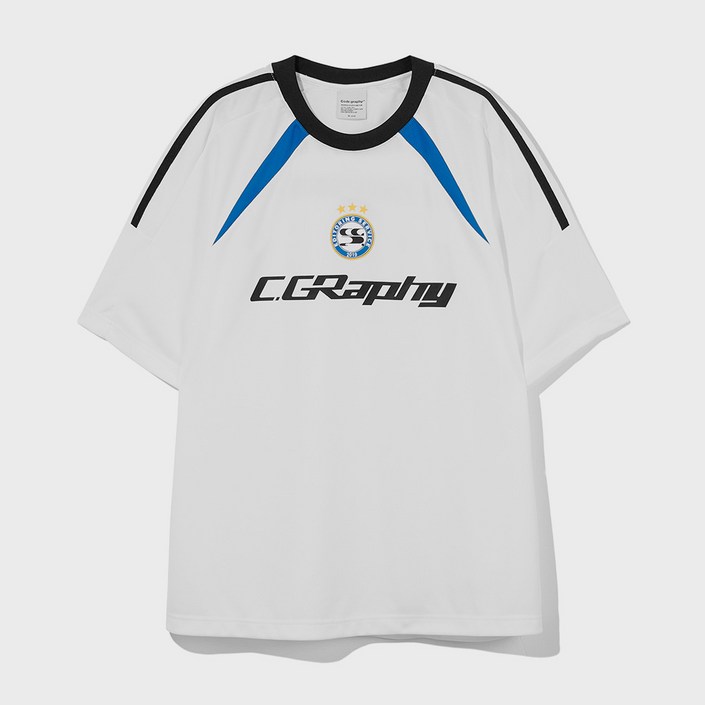 코드그라피 남녀공용 스포츠 WAVE 심볼 져지 반소매 티셔츠