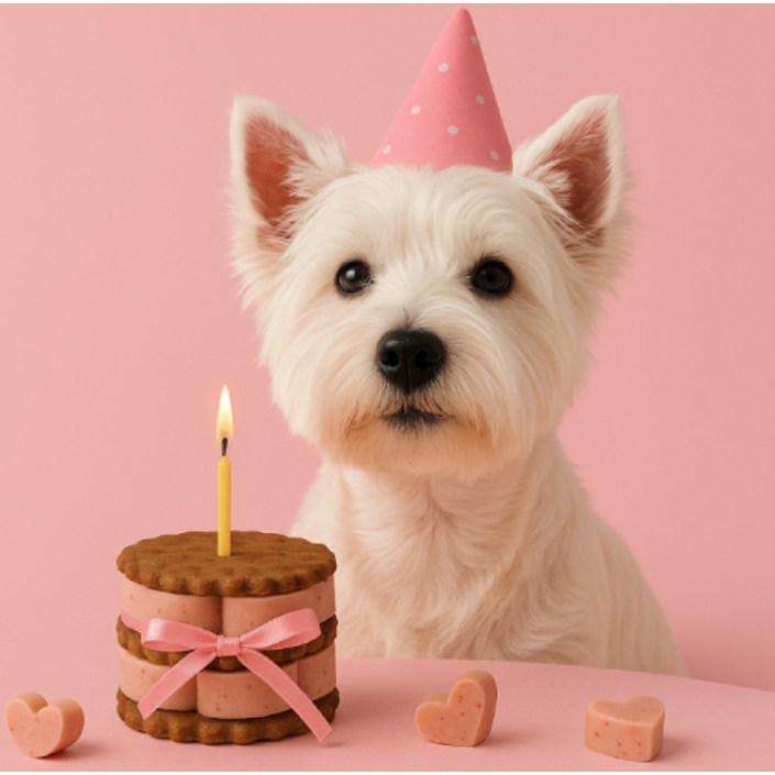 뽀뽀제과 로켓프레시 강아지 수제간식 하트 케이크 냉동