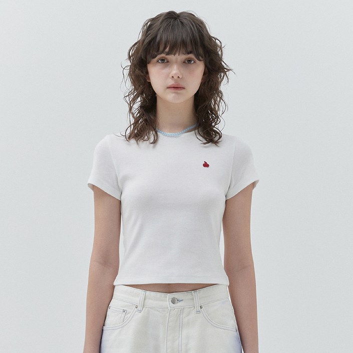 키르시 여성용 플레인 슬림핏 티셔츠