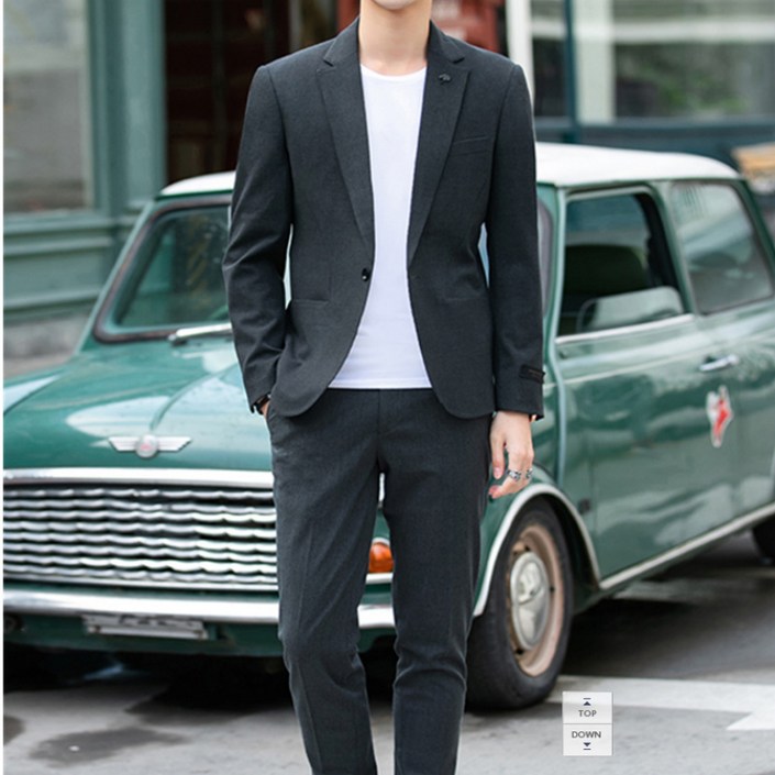 휠렉스 남성 캐주얼 사계절 원버튼 정장 수트세트 Y33
