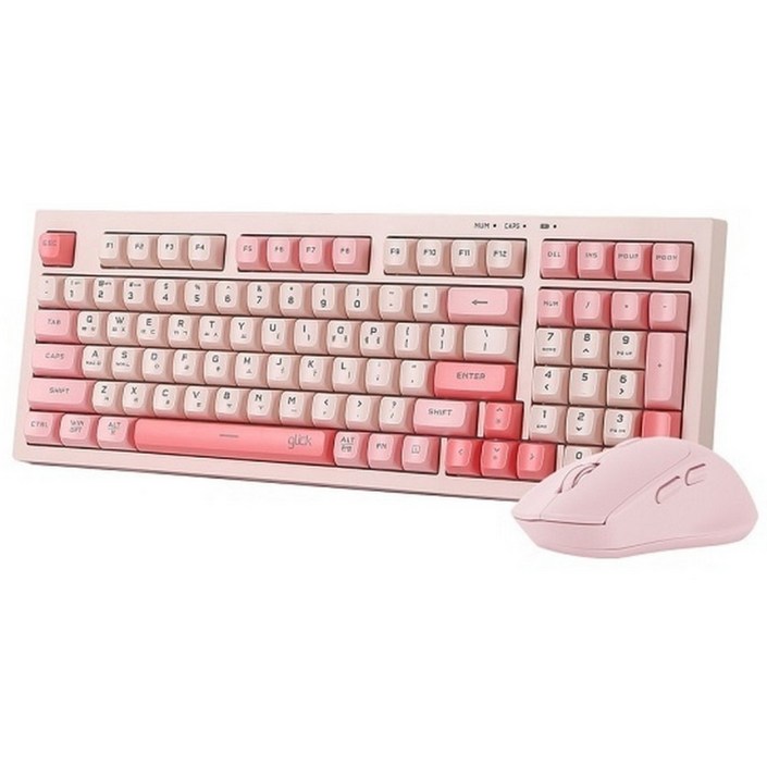 지클릭커 오피스프로 WMK50 사일런스 M 98 무선 키보드 마우스 세트, 일반형, Pink, WMK50