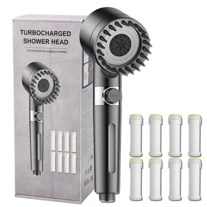 핏룸 고수압 3단조절 수압상승 필터 샤워기헤드