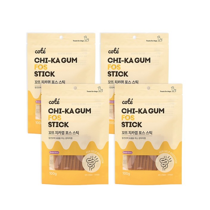 꼬뜨 치석제거 치카껌, 100g, 4개, 포스
