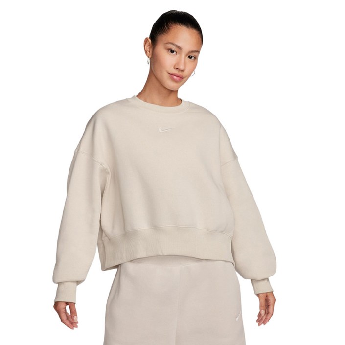 나이키 여성 피닉스 플리스 오버사이즈 오버핏 롱슬리브 라이트핑크