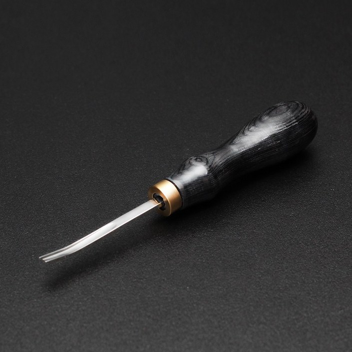 가죽공예 ONTON 흑단 우드 손 피할기 스키버 4mm