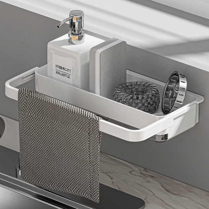 살림여신 호텔 구름 수세미 거치대, 1개, 화이트