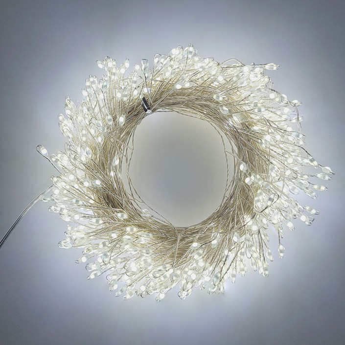 지아이비 DC24V LED 500구 큰알 폭죽와이어 크리스마스 트리 파티 무드등전원코드포함, 화이트, 1개