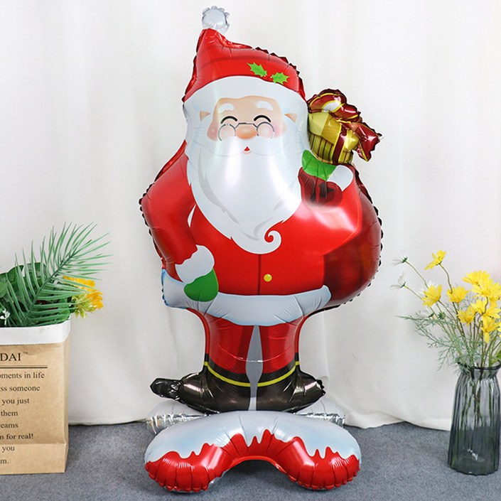 크리스마스 은박 스텐딩 풍선 파티풍선, 1개, 산타