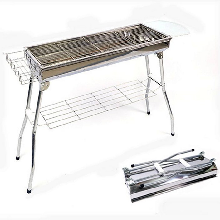접이식 선반 특대형 스텐 바베큐 그릴 기본세트, 1개