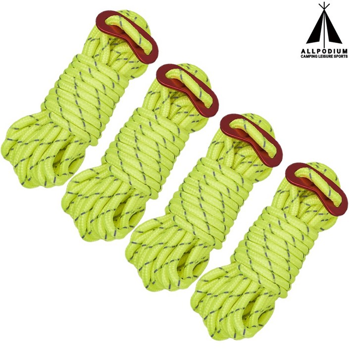 빛반사 스트링 4개 세트 4mmX4m 캠핑용 텐트 타프 천막