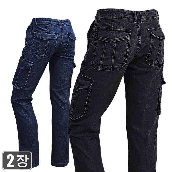 11웨어몬 N 카고 작업 데님청바지 스판 일상복 건빵