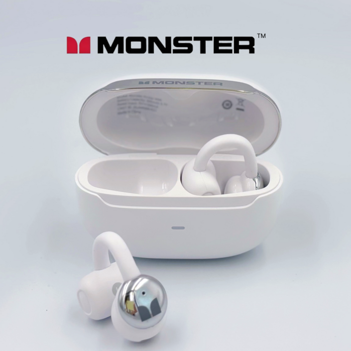 MONSTER정품 W66 귀걸이형 무선 블루투스 이어폰 오픈형 신규출시, 화이트