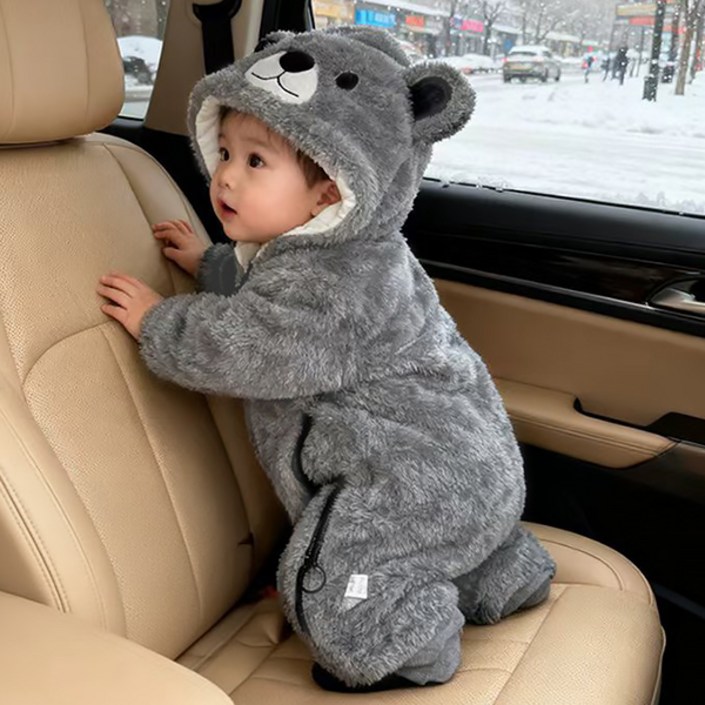 몽실이 베어 보아퍼 방한 우주복 아동 유아용 겨울 외출복